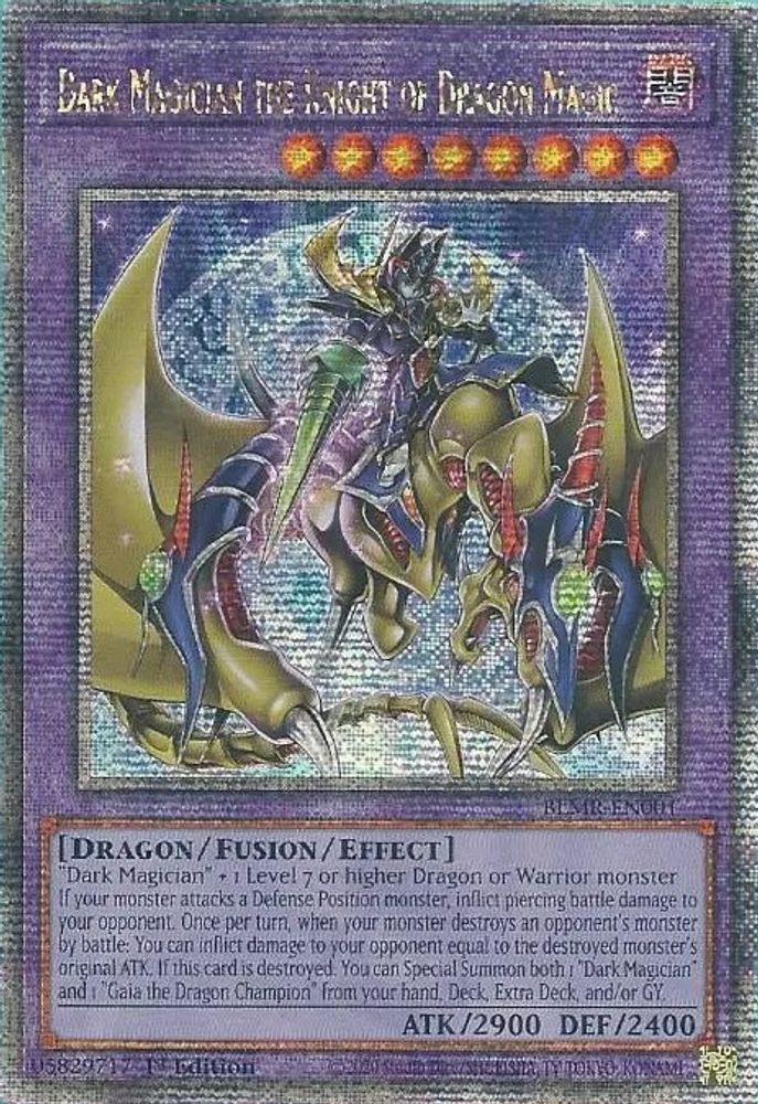 Dark Magician the Knight of Dragon Magic (Quarter Century Secret Rare) (BLMR-EN001) - Quarter Century Secret Rare