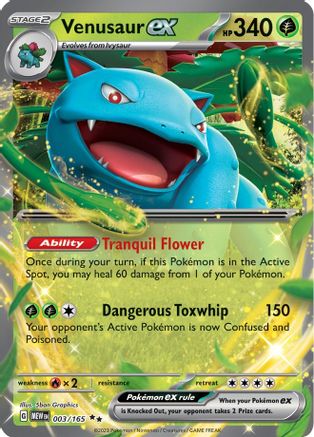 Venusaur ex 003/165  - Holofoil - Double Rare
