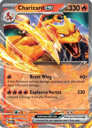 Charizard ex 006/165  - Holofoil - Double Rare