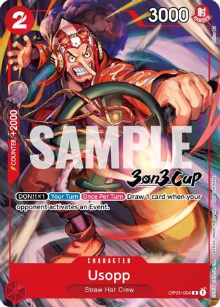 Usopp (3-on-3 Cup) [Participant] (OP01-004) - Rare
