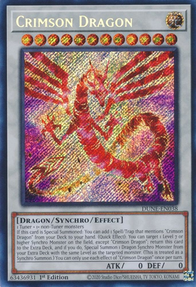 Crimson Dragon (DUNE-EN038) - Secret Rare