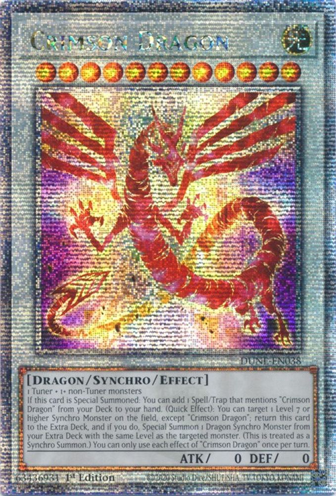 Crimson Dragon (Quarter Century Secret Rare) (DUNE-EN038) - Quarter Century Secret Rare