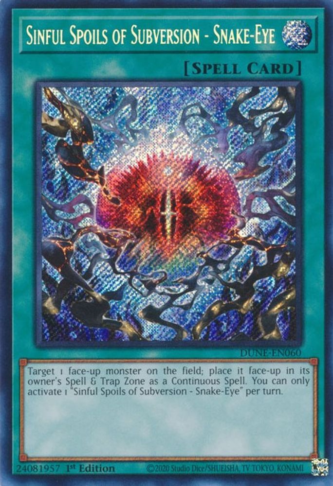 Sinful Spoils of Subversion - Snake-Eye (DUNE-EN060) - Secret Rare