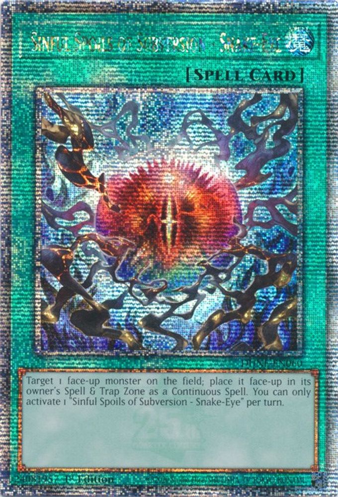 Sinful Spoils of Subversion - Snake-Eye (Quarter Century Secret Rare) (DUNE-EN060) - Quarter Century Secret Rare