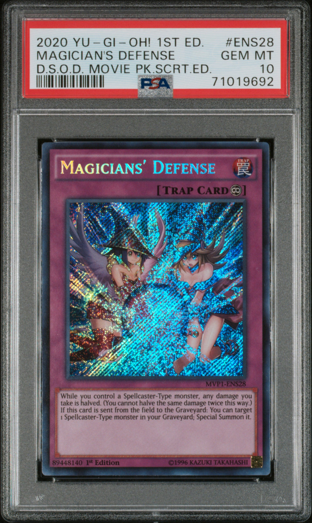 Yugioh - PSA 10 - Magicians' Defense - Secret Rare - MVP1