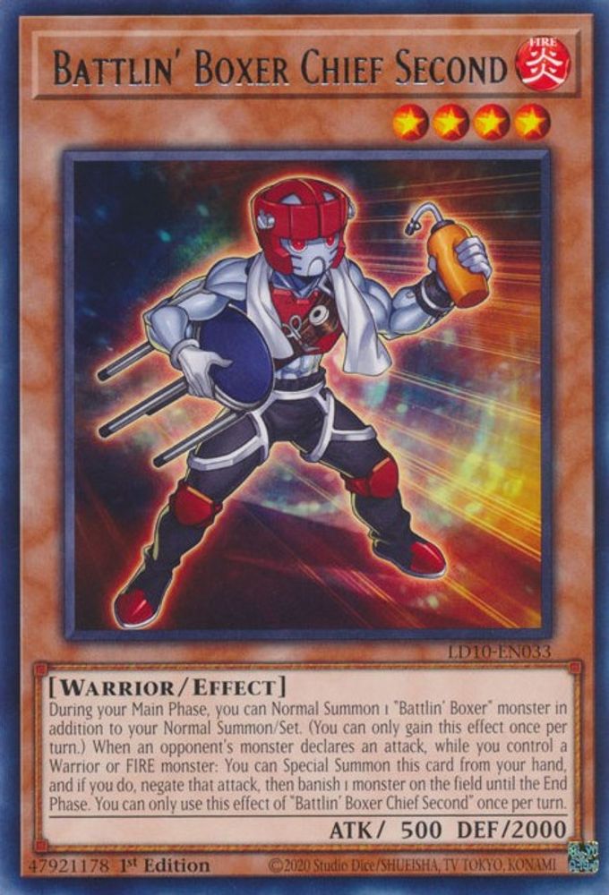 Battlin' Boxer Chief Second (LD10-EN033) - Rare