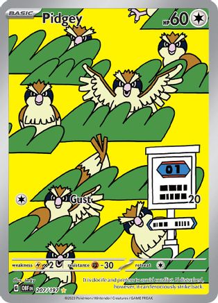 Pidgey 207/197  - Holofoil - Illustration Rare