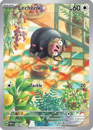 Lechonk 209/197  - Holofoil - Illustration Rare
