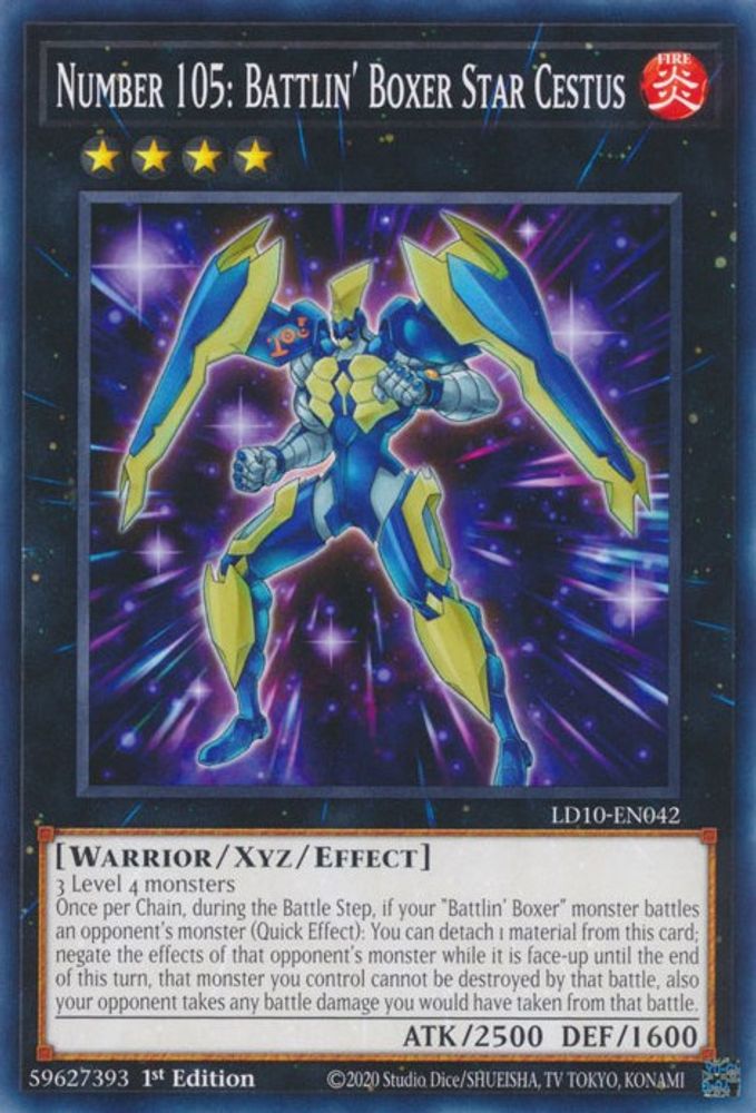 Number 105: Battlin' Boxer Star Cestus (LD10-EN042) - Common