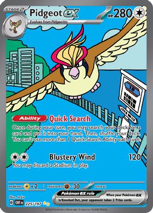 Pidgeot ex 225/197  - Holofoil - Special Illustration Rare
