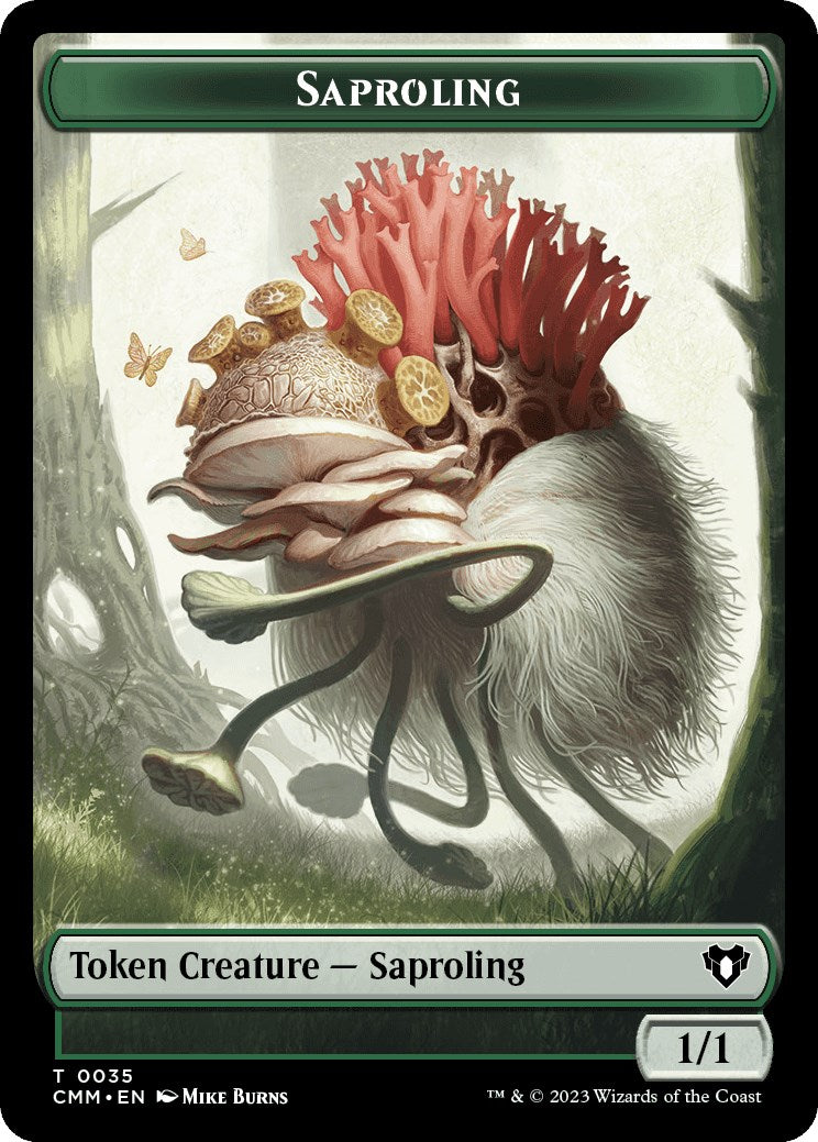 Saproling // Jeton double face chevalier [Jetons Commander Masters] 