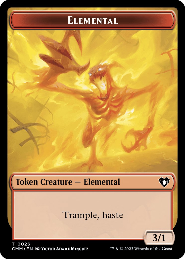 Élémentaire (0026) // Jeton double face Nain Berserker [Jetons Commander Masters] 
