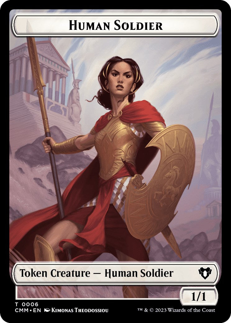 Soldat humain // Dragon (0021) Jeton double face [Jetons Commander Masters] 