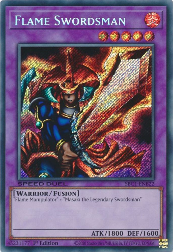 Flame Swordsman (Secret Rare) (SBC1-ENB22) - Secret Rare