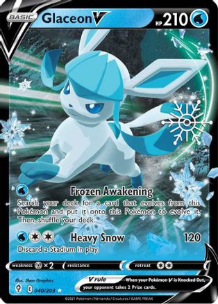 Glaceon V (Holiday Calendar) 040/203  - Holofoil - Ultra Rare