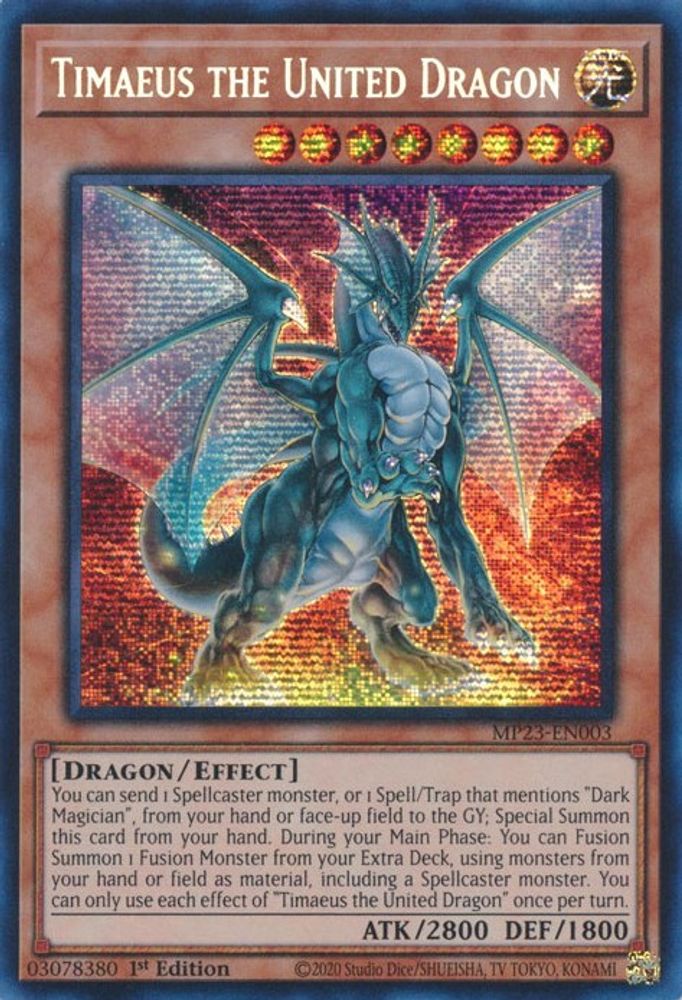 Timaeus the United Dragon (MP23-EN003) - Prismatic Secret Rare