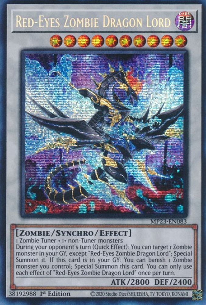Red-Eyes Zombie Dragon Lord (MP23-EN083) - Prismatic Secret Rare
