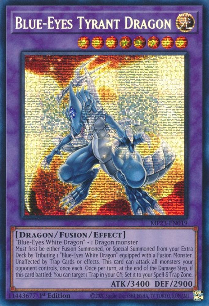 Blue-Eyes Tyrant Dragon (MP23-EN019) - Prismatic Secret Rare