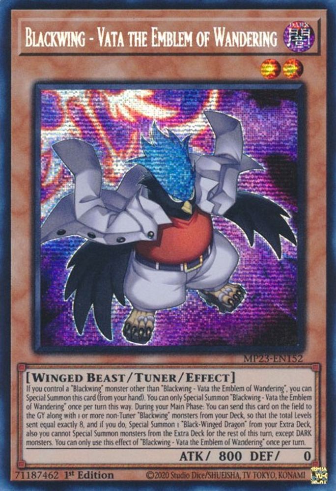 Blackwing - Vata the Emblem of Wandering (MP23-EN152) - Prismatic Secret Rare