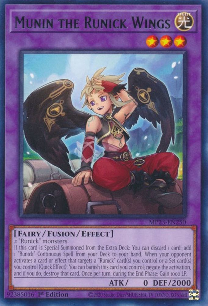 Munin the Runick Wings (MP23-EN250) - Rare