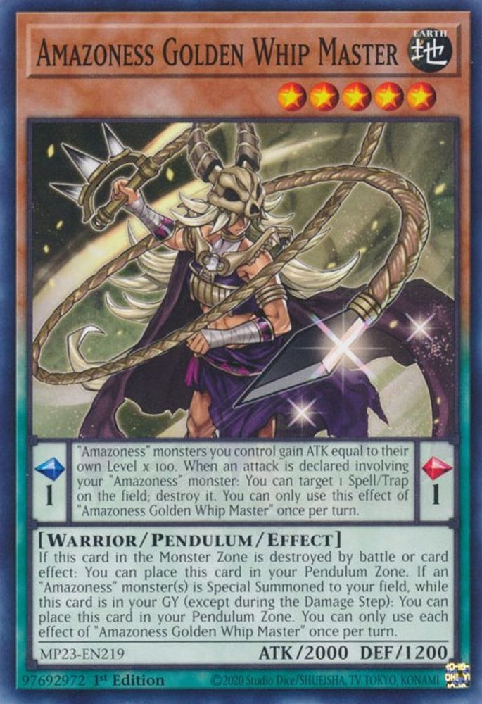 Amazoness Golden Whip Master (MP23-EN219) - Common