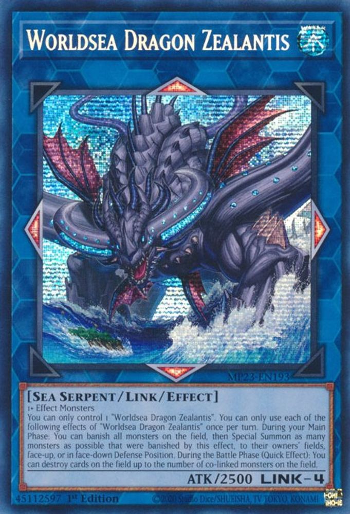 Worldsea Dragon Zealantis (MP23-EN193) - Prismatic Secret Rare