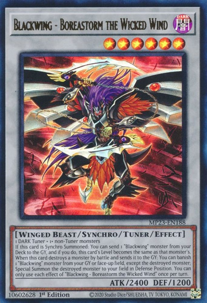 Blackwing - Boreastorm the Wicked Wind (MP23-EN188) - Ultra Rare