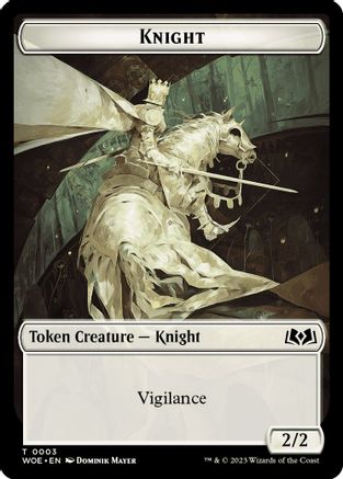 Knight // Food (0012) Double-Sided Token (WOE-3 // 12) - Wilds of Eldraine Foil