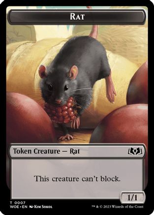 Rat // Food (0012) Double-Sided Token (WOE-7 // 12) - Wilds of Eldraine Foil