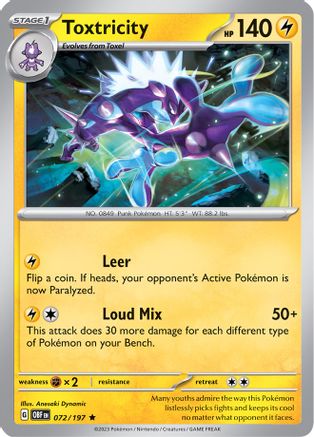 Toxtricity (072/197) (Thème Deck exclusif) [Scarlet &amp; Violet : Obsidian Flames] 