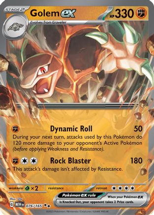 Golem ex 076/165  - Holofoil - Double Rare