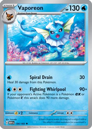 Vaporeon 134  - Holofoil - Rare