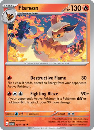 Flareon 136 - SV Scarlet & Violet 151 Holofoil