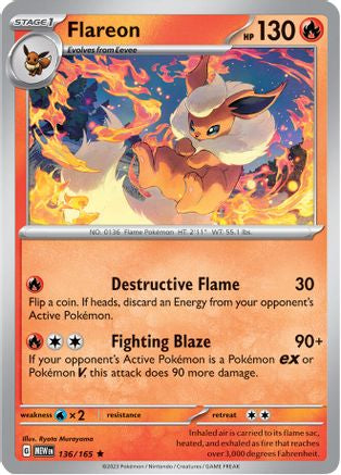 Flareon 136  - Holofoil - Rare