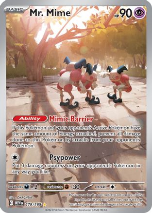 Mr. Mime 179/165  - Holofoil - Illustration Rare