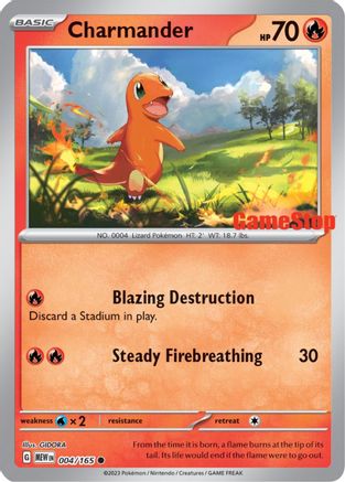 Charmander (GameStop Exclusive) 004/165  - Reverse Holofoil - Promo