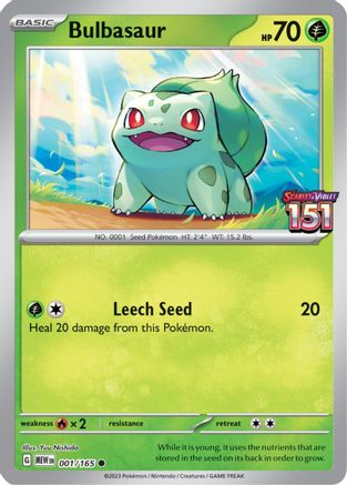 Bulbasaur (Best Buy Exclusive) 001/165  - Reverse Holofoil - Promo