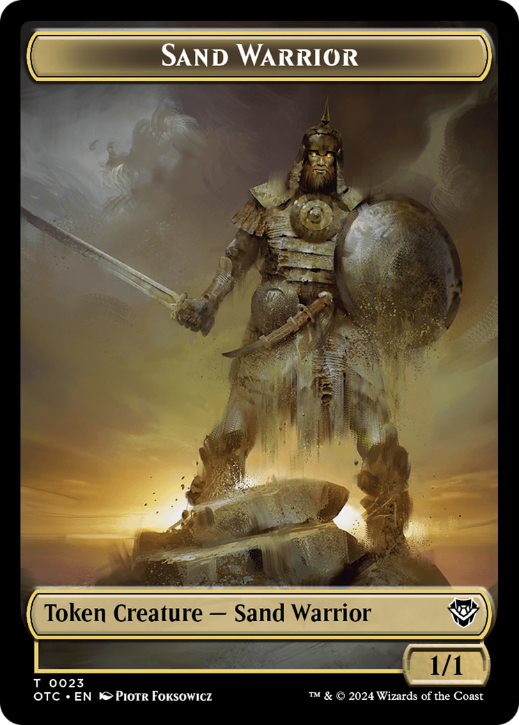 Plante // Jeton double face Sand Warrior [Jetons de commandant des hors-la-loi de Thunder Junction] 