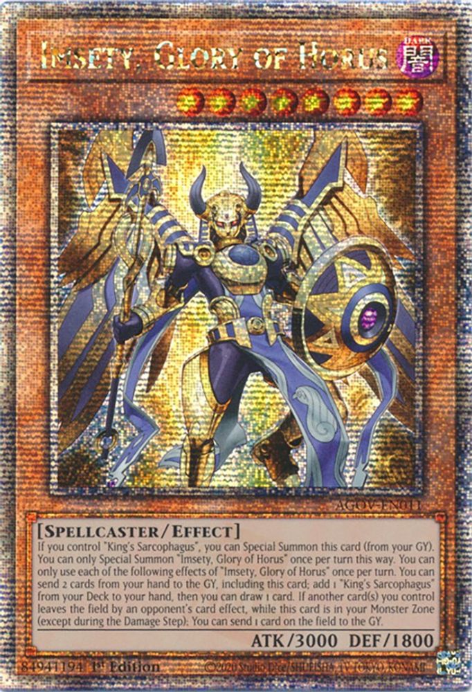 Imsety, Glory of Horus (Quarter Century Secret Rare) (AGOV-EN011) - Quarter Century Secret Rare