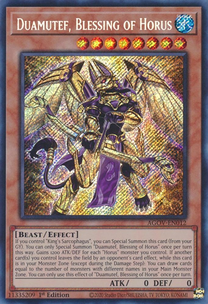 Duamutef, Blessing of Horus (AGOV-EN012) - Secret Rare
