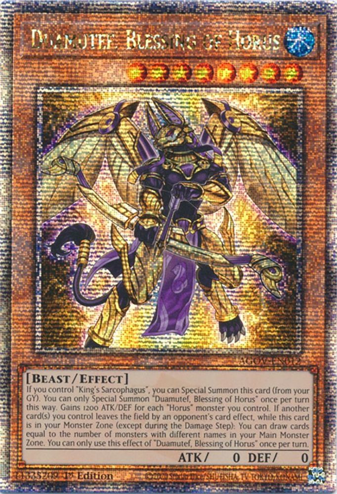 Duamutef, Blessing of Horus (Quarter Century Secret Rare) (AGOV-EN012) - Quarter Century Secret Rare