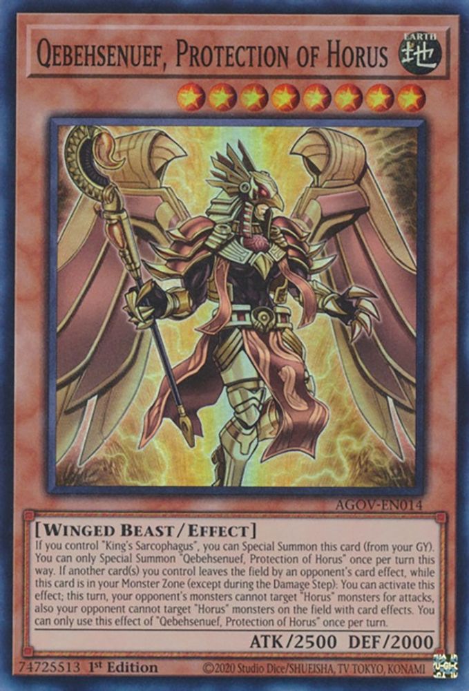 Qebehsenuef, Protection d'Horus [AGOV-EN014] Super Rare 