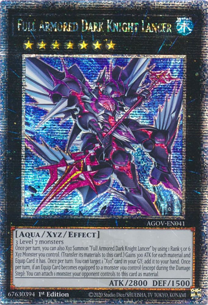 Full Armored Dark Knight Lancer (Quarter Century Secret Rare) (AGOV-EN041) - Quarter Century Secret Rare