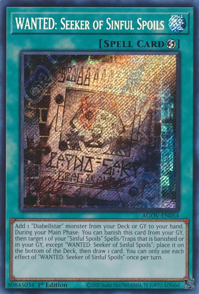 WANTED: Seeker of Sinful Spoils (AGOV-EN054) - Secret Rare
