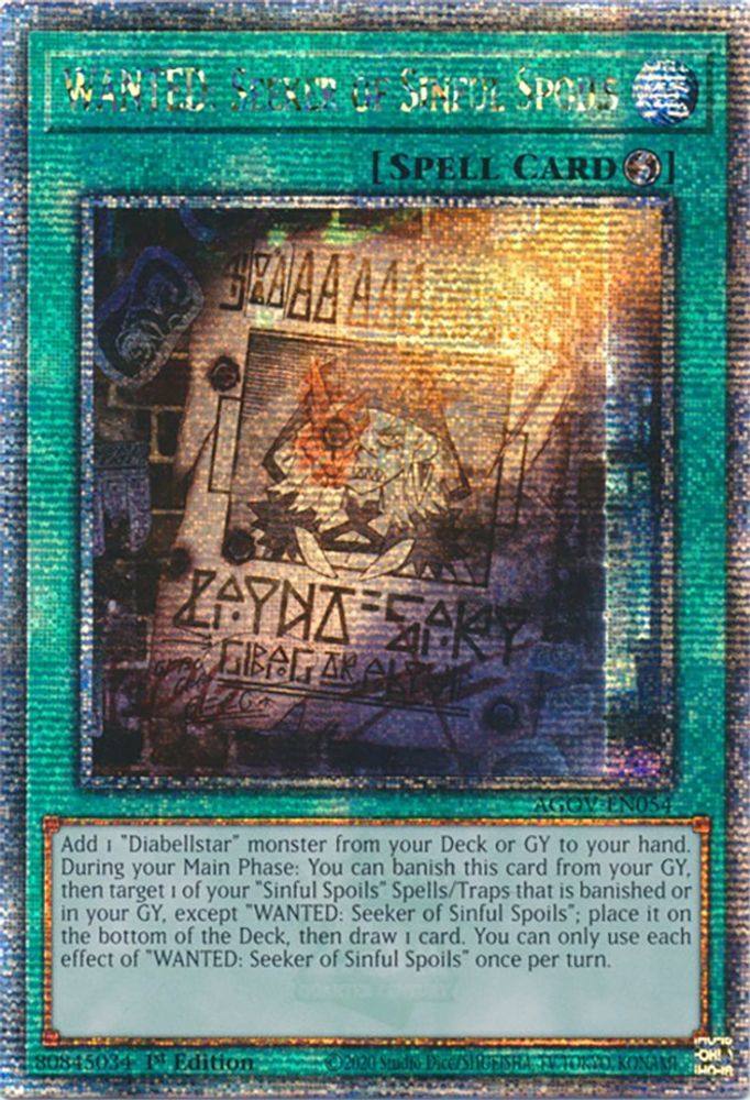 WANTED: Seeker of Sinful Spoils (Quarter Century Secret Rare) (AGOV-EN054) - Quarter Century Secret Rare