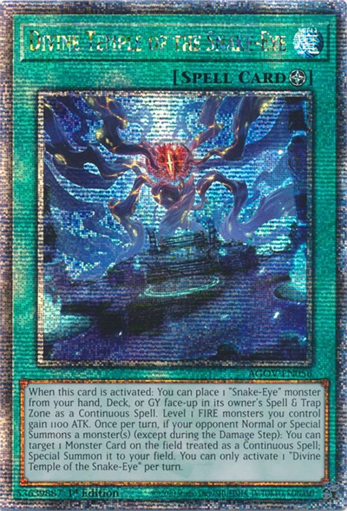 Divine Temple of the Snake-Eye (Quarter Century Secret Rare) (AGOV-EN056) - Quarter Century Secret Rare