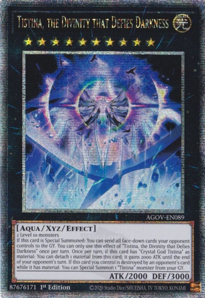 Tistina, the Divinity that Defies Darkness (Quarter Century Secret Rare) (AGOV-EN089) - Quarter Century Secret Rare