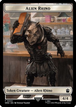 Alien Rhino // Treasure (0030) Double-Sided Token (WHO-3 // 30) - Universes Beyond: Doctor Who Foil