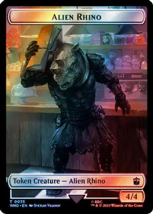 Alien Rhino // Food (0059) Double-Sided Token (Surge Foil) (WHO-35 // 59) - Universes Beyond: Doctor Who Foil