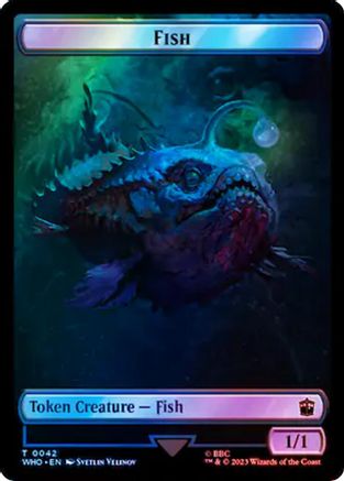 Fish // Clue (0055) Double-Sided Token (Surge Foil) (WHO-42 // 55) - Universes Beyond: Doctor Who Foil